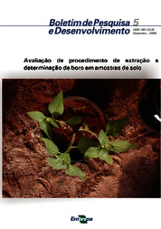 Thumbnail de Avaliação de procedimento de extração e determinação de boro em amostras de solo.