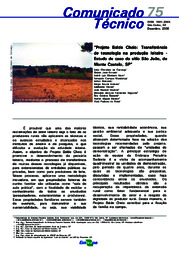 Thumbnail de Projeto Balde Cheio: transferência de tecnologia na produção leiteira - estudo de caso do Sítio São João, de Monte Castelo, SP.