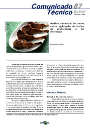 Thumbnail de Análise sensorial de carne ovina: aplicação de testes de preferência e de diferença.