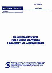 Thumbnail de Recomendações técnicas para o cultivo de beterraba (Beta vulgaris var. conditiva) no Acre.