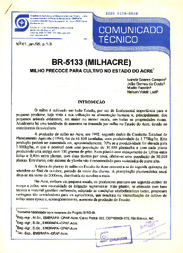 Thumbnail de BR-5133 (Milhacre): milho precoce para cultivo no Estado do Acre.