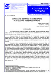 Thumbnail de Variedades de arroz recomendadas para cultivo no estado do Acre.