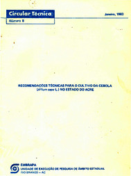 Thumbnail de Recomendações técnicas para o cultivo da cebola (Allium cepa L.) no estado do Acre.