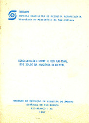 Thumbnail de Considerações sobre o uso racional dos solos da Amazônia Ocidental.