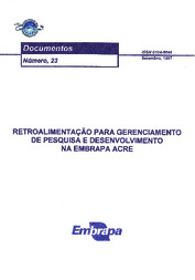 Thumbnail de Retroalimentação para gerenciamento de pesquisa e desenvolvimento na Embrapa Acre.