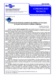 Thumbnail de Introdução de espécies arbóreas em sistemas de produção de palmito de pupunha: Extrema, Rondônia.