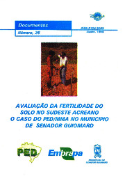 Thumbnail de Avaliação da fertilidade do solo no Sudoeste acreano: o caso do PED/MMA no município de Senador Guiomard.