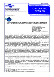 Thumbnail de Custo de produção do manejo florestal em áreas de reserva legal de pequenas propriedades em projetos de assentamento.