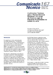 Thumbnail de Coeficientes técnicos para o manejo florestal madeireiro em áreas de reserva legal de pequenas propriedades no Estado do Acre.