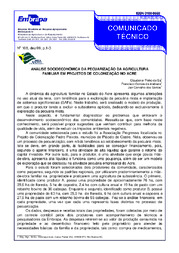 Thumbnail de Análise socioeconômica da pecuarização da agricultura familiar em projetos de colonização no Acre.
