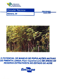 Thumbnail de O potencial de manejo de populações nativas de pimenta longa (Piper hispidinervum) em áreas de reserva extrativista no Estado do Acre.