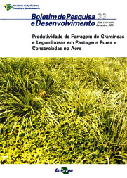 Thumbnail de Produtividade de forragem de gramíneas e leguminosas em pastagens puras e consorciadas no Acre.