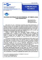 Thumbnail de Processo de extração de óleo essencial de pimenta longa (Piper hispidinervum).