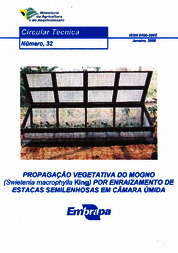 Thumbnail de Propagação vegetativa do mogno (Swietenia macrophylla King) por enraizamento de estacas semilenhosas em câmara úmida.