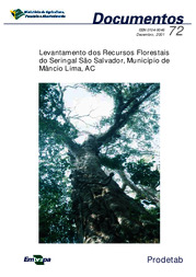 Thumbnail de Levantamento dos recursos florestais do seringal São Salvador, município de Mâncio Lima, AC.