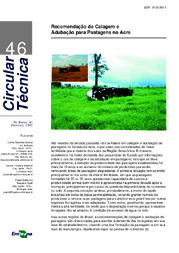 Thumbnail de Recomendação de calagem e adubação para pastagens no Acre.