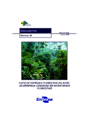 Thumbnail de Lista de espécies florestais do Acre: ocorrência com base em inventários florestais.
