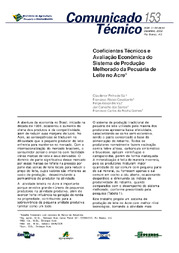 Thumbnail de Coeficientes técnicos e avaliação econômica do sistema de produção melhorado da pecuária de leite no Acre.