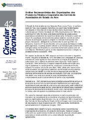 Thumbnail de Análise socioeconômica das organizações dos produtores filiadas à Cooperativa das Centrais de Associações do Estado do Acre.