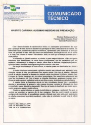 Thumbnail de Mastite caprina: algumas medidas de prevenção.
