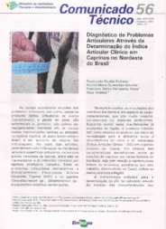 Thumbnail de Diagnóstico de problemas articulares através da determinação do índice articular clínico em caprinos no Nordeste do Brasil.
