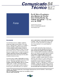 Thumbnail de Perfil sócio-econômico dos alunos da creche Irmã Anísia Rocha da cidade de Sobral, CE no ano de 2005.