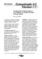Thumbnail de Comportamento meteorológico e sua influência na Vindima de 2002 na Serra Gaúcha.