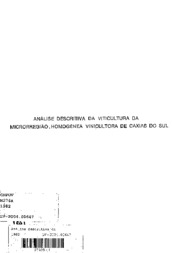 Thumbnail de Análise descritiva da viticultura da Microrregião homogênea vinicultora de Caxias do Sul.
