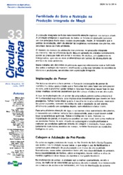 Thumbnail de Fertilidade do solo e nutrição na Produção Integrada de Maçã.