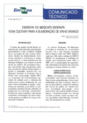 Thumbnail de EMBRAPA 131 - Moscato EMBRAPA: nova cultivar para a elaboração de vinho branco.