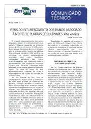 Thumbnail de Vírus do intumescimento dos ramos associado a morte de plantas de cultivares Vitis vinifera.