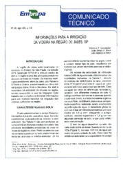 Thumbnail de Informações para a irrigação da videira na região de Jales, SP.