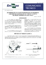 Thumbnail de Determinação da evapotranspiração de referência com base na evaporação do tanque de classe A na região Nordeste de São Paulo.