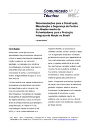 Thumbnail de Recomendações para a construção, manutenção e segurança de pontos de abastecimento de pulverizadores para a Produção Integrada de Maçãs no Brasil.