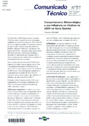 Thumbnail de Comportamento meteorológico e sua influência na vindima de 2004 na Serra Gaúcha.