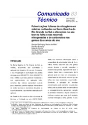 Thumbnail de Pulverizações foliares de nitrogênio em videiras cultivadas na Serra Gaúcha do Rio Grande do Sul e alterações no seu teor na folha e nas reservas nitrogenadas e de carbonatos nas gemas dos ramos do ano.