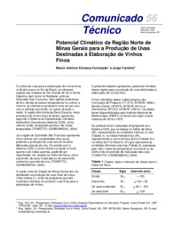 Thumbnail de Potencial climático da região Norte de Minas Gerais para a produção de uvas destinadas à elaboração de vinhos finos.