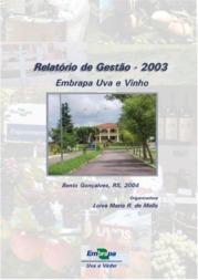 Thumbnail de Relatório de gestão 2003: Embrapa Uva e Vinho.
