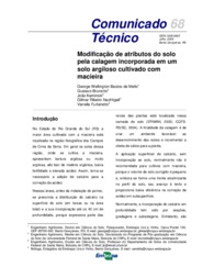 Thumbnail de Modificação de atributos do solo pela calagem incorporada em um solo argiloso cultivado com macieira.
