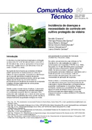 Thumbnail de Incidência de doenças e necessidade de controle em cultivo protegido de videira.