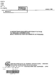 Thumbnail de A importância dos métodos quantitativos na pesquisa agropecuária sob o ponto de vista do gerente de pesquisa.