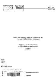 Thumbnail de Aspectos sobre o manejo da irrigação por aspersão para o cerrado.