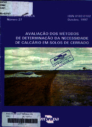 Thumbnail de Avaliação dos métodos de determinação da necessidade de calcário em solos de cerrado.