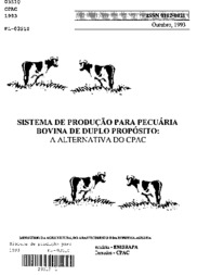 Thumbnail de Sistema de produção para pecuária bovina de duplo propósito: a alternativa do CPAC.