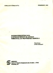 Thumbnail de Algumas sugestões para o aproveitamento de energia renovável na propriedade agrícola.