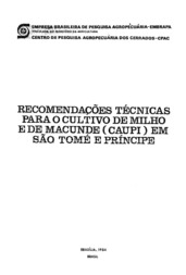 Thumbnail de Recomendações técnicas para o cultivo de milho e de macunde (caupi) em São Tomé e Príncipe.