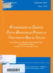 Thumbnail de Recomendações da Comissão Centro Brasileira de Pesquisa de Trigo para os anos de 1995/96.
