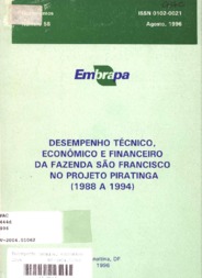 Thumbnail de Desempenho técnico, econômico e financeiro da Fazenda São Francisco no Projeto Piratinga (1988 a 1994).