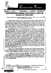 Thumbnail de Suplementação mineral para gado de corte no Estado do Tocantins.