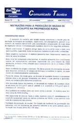 Thumbnail de Instruções para a produção de mudas de eucalipto na propriedade rural.